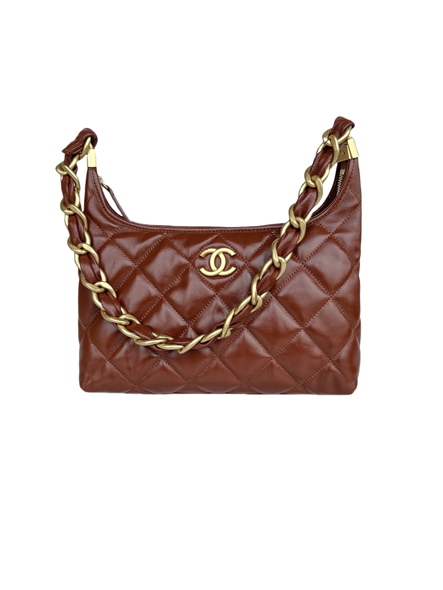 CHANEL Hobo Handbag  Khaki- AS4912