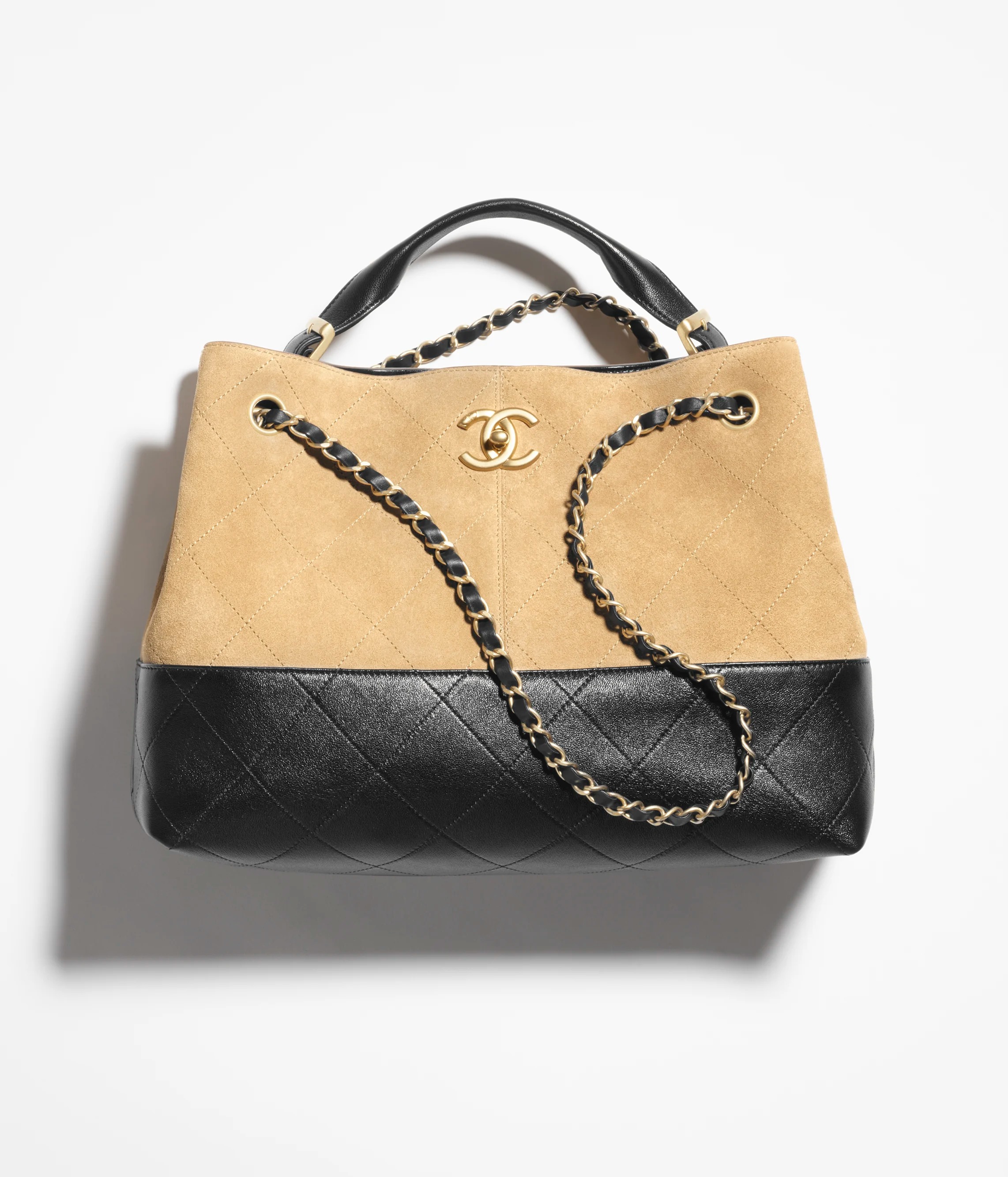 Chanel Small Shopping Bag Beige & Black