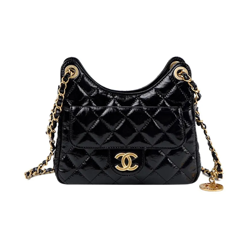 CHANEL Hobo Handbag Black-AS4322