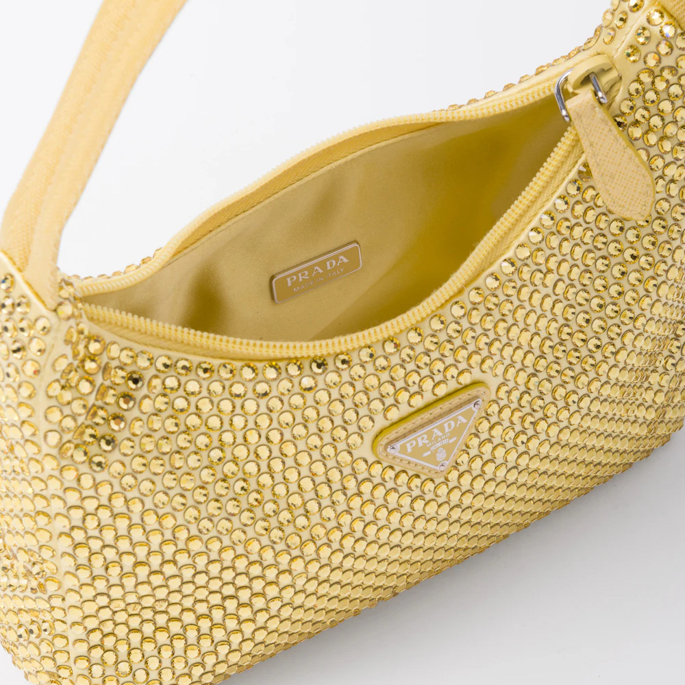 Satin mini-bag with crystals