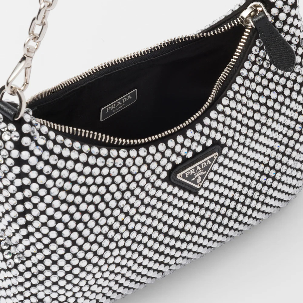 Re-Edition 2005 satin bag with crystals