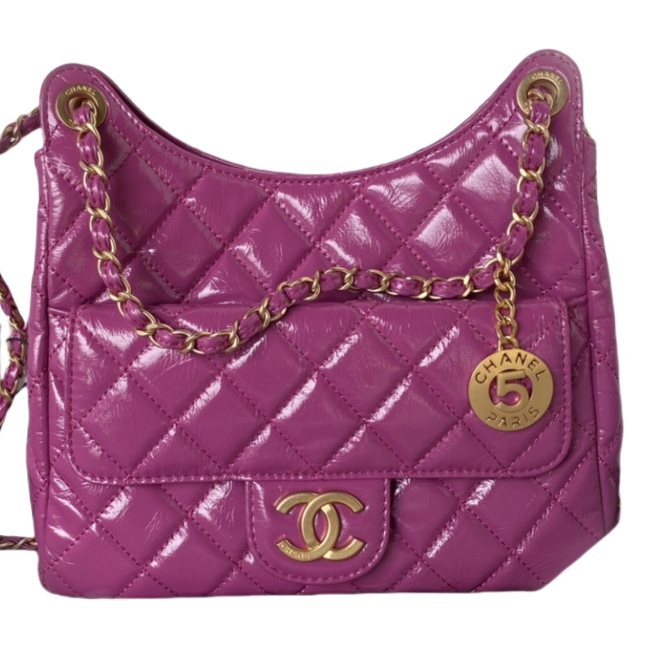 CHANEL Hobo Handbag Pink-AS4322