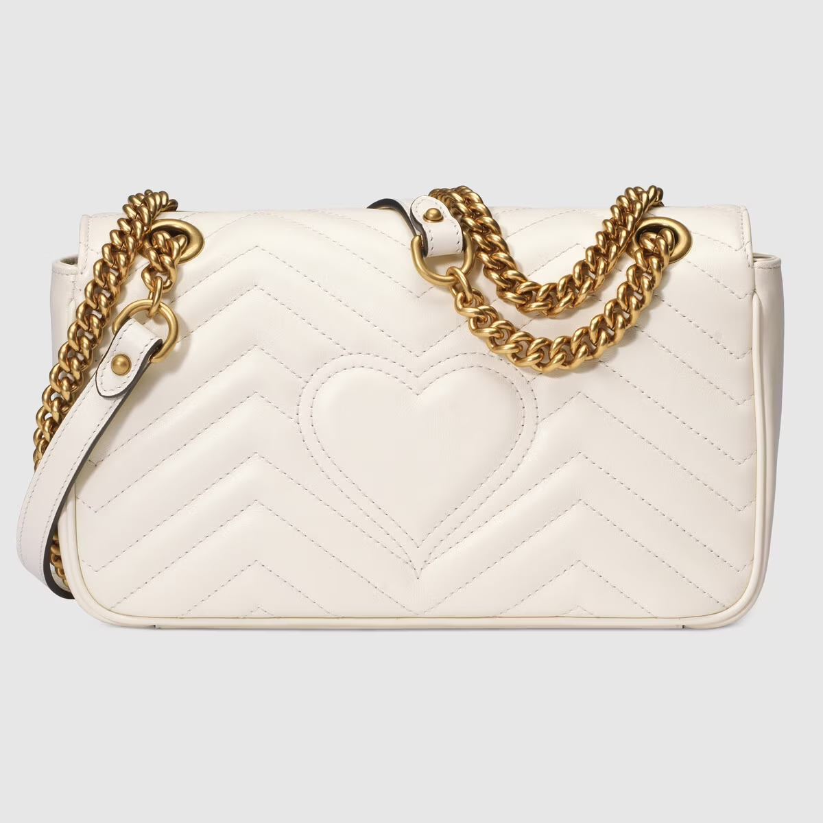 GG Marmont Small White Matelass Shoulder Bag