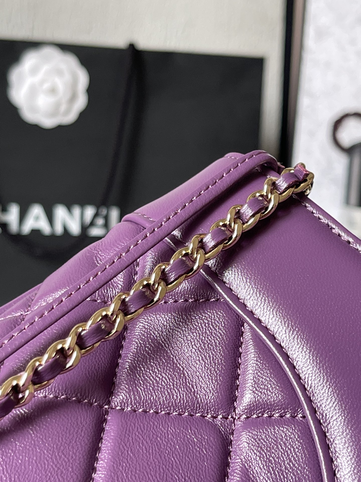 CHANEL Shopping Bag Purple-AS4854