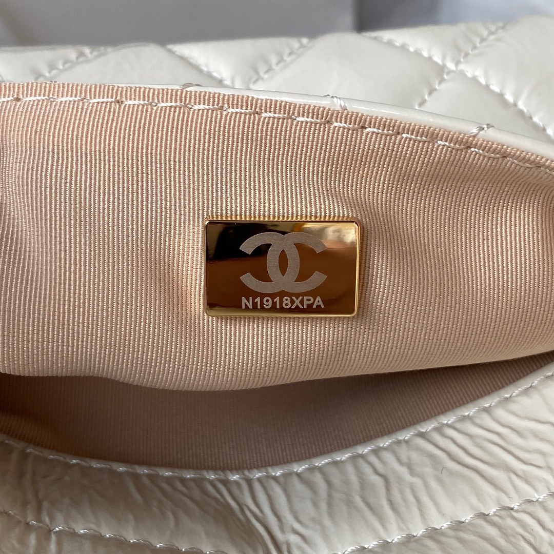 CHANEL Hobo Handbag White-AS4322