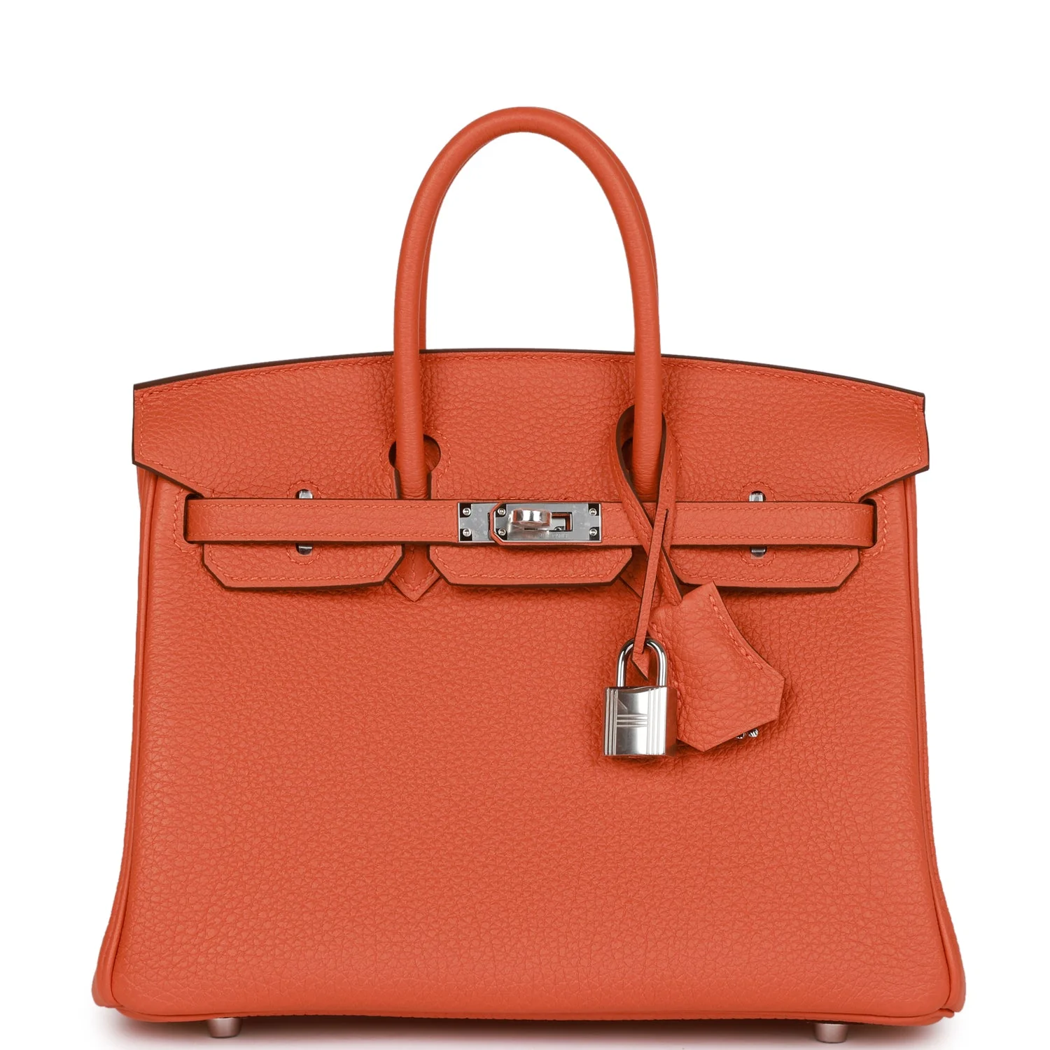 Birkin 25 Orange Togo Palladium Hardware