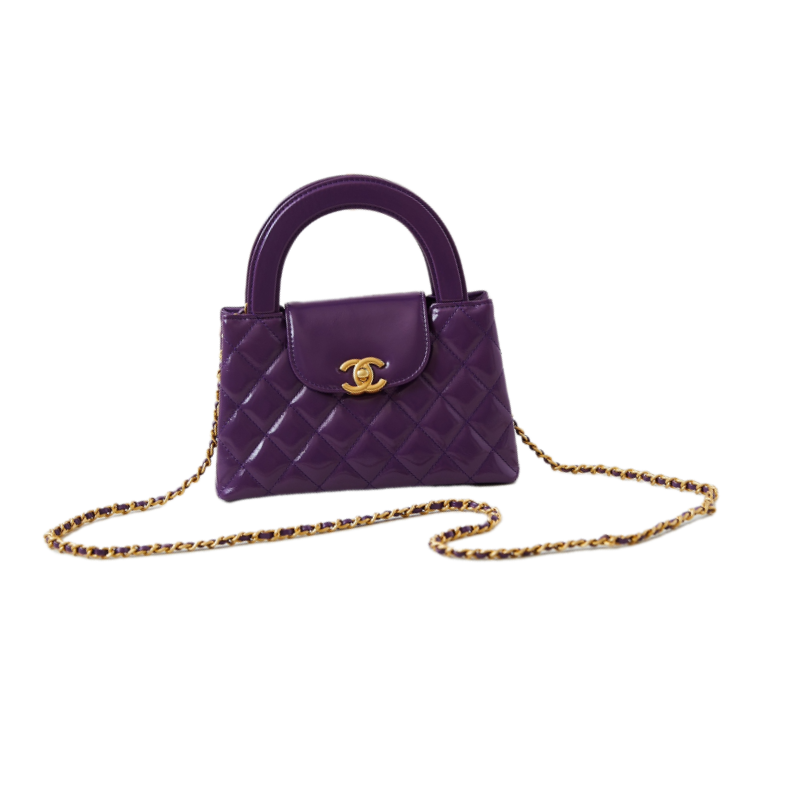 CHANEL Mini Shopping Bag kelly Purple- AS4416