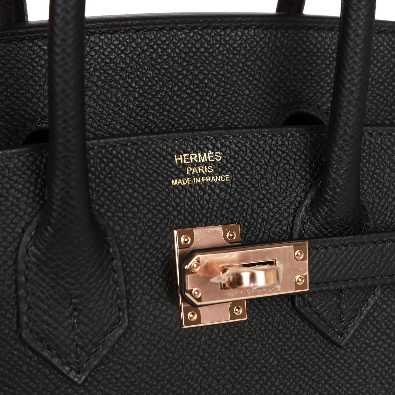 Birkin Sellier 25 Black Epsom Rose Gold Hardware