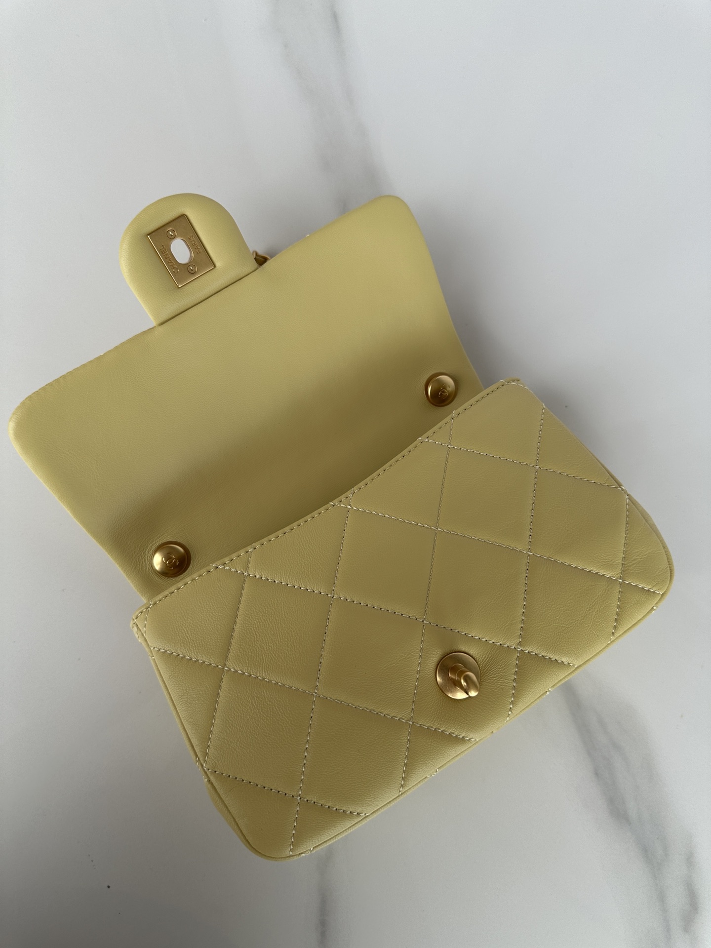 CHANEL Small Flap Bag Yellow-AS4861