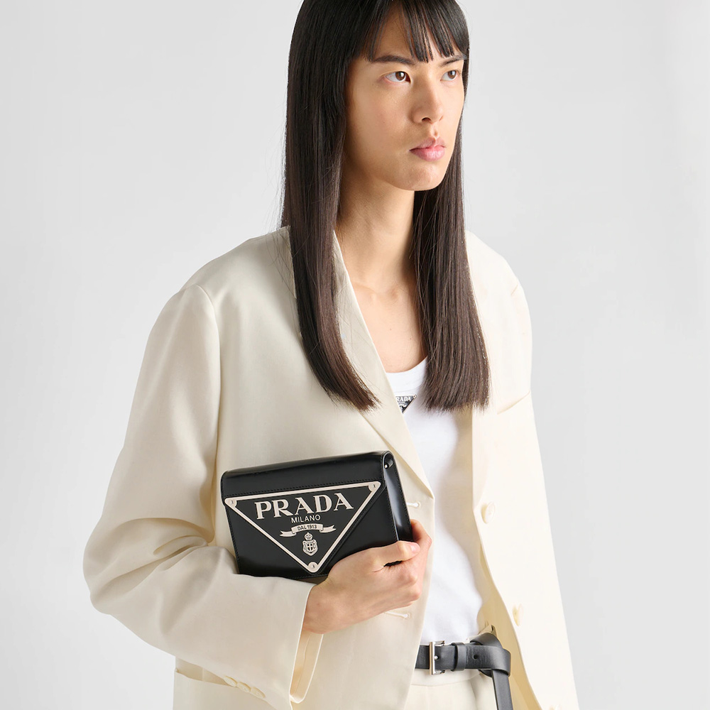 Brushed leather shoulder bag