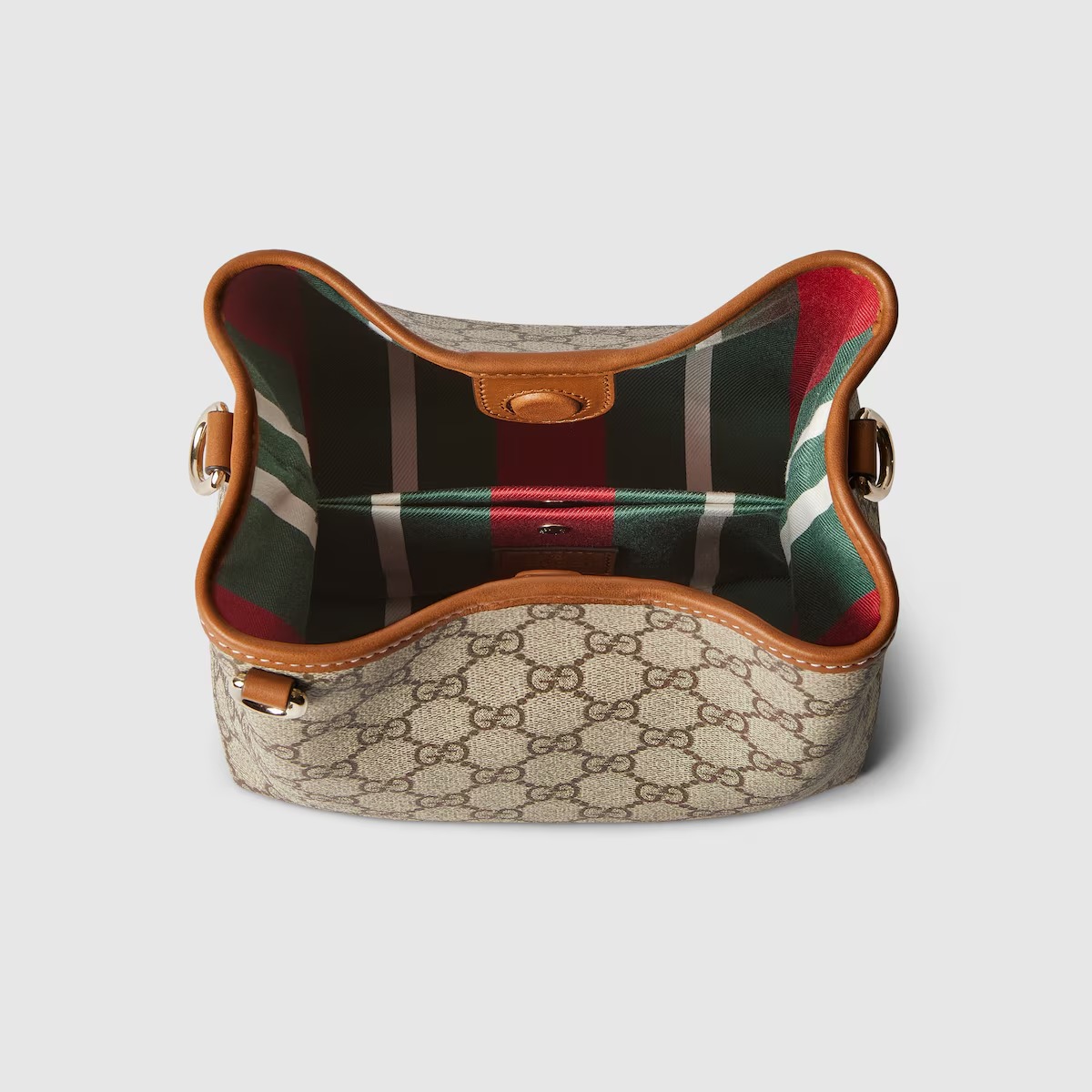 GG Emblem Small Bucket Bag Beige