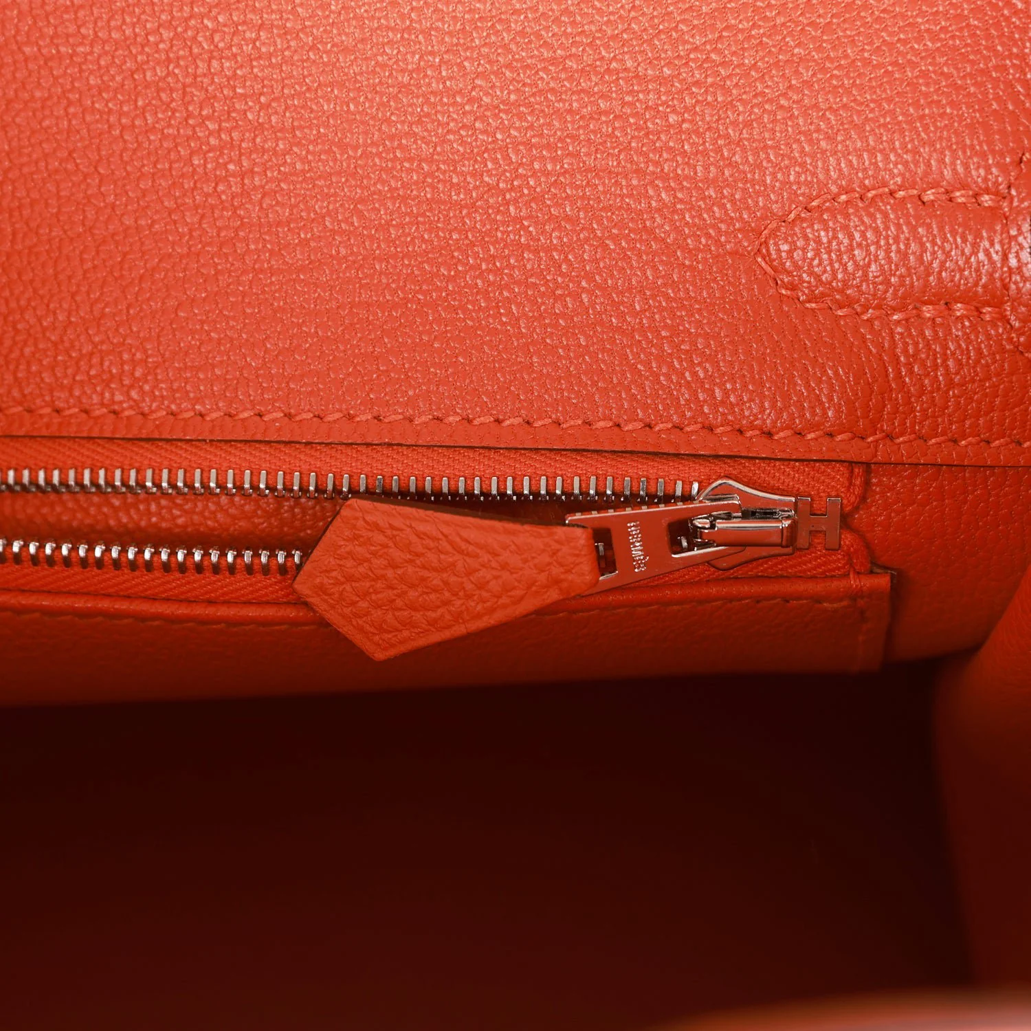 Birkin 25 Orange Togo Palladium Hardware