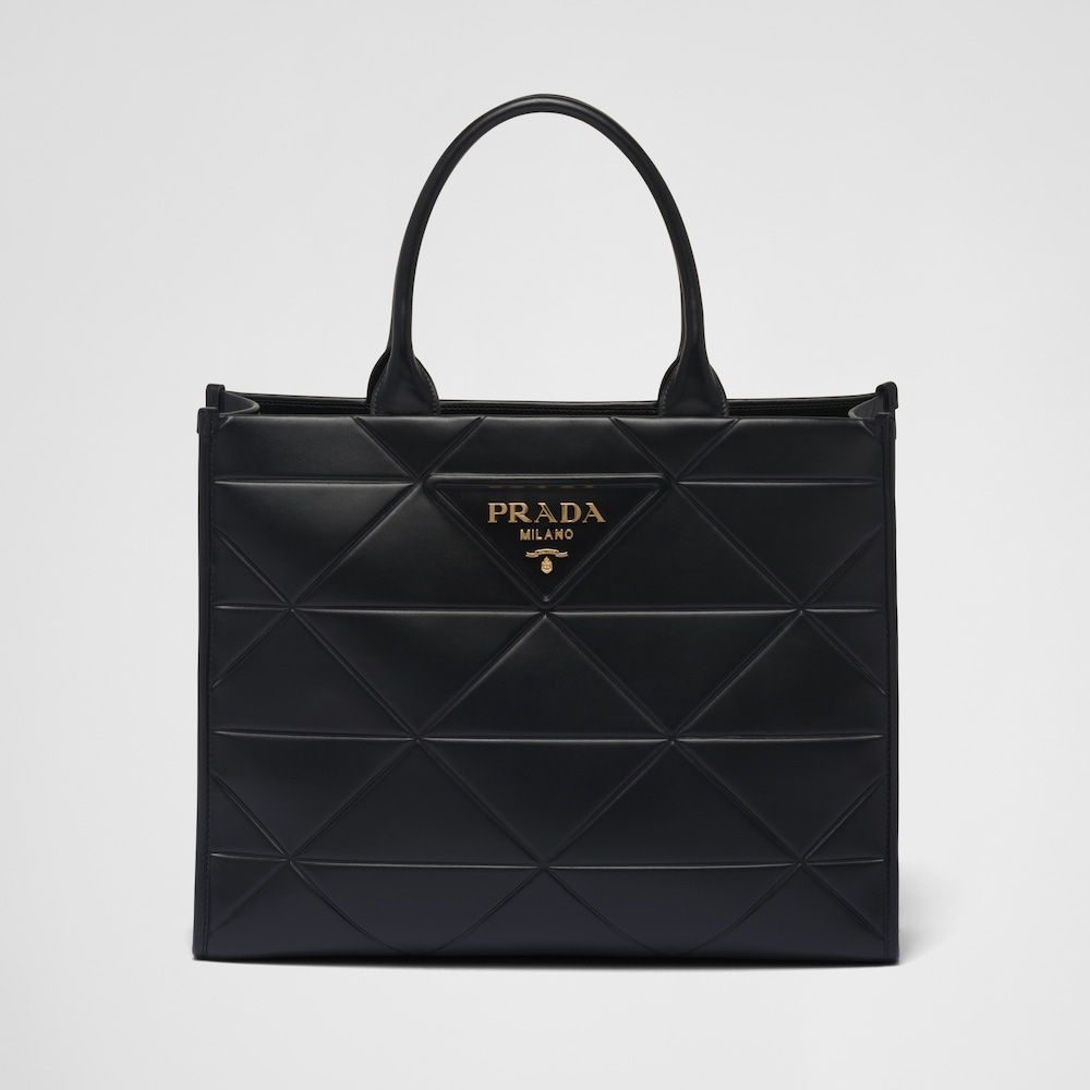 Large leather  Symbole bag with topstitching