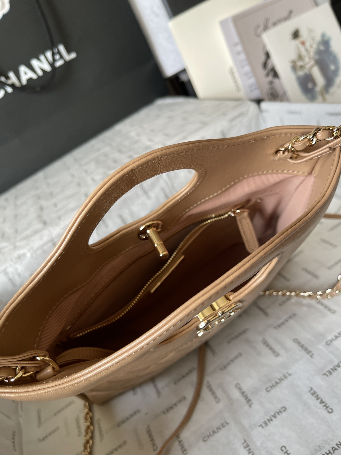 CHANEL 31 Mini Shopping Bag Khaki-AS4133