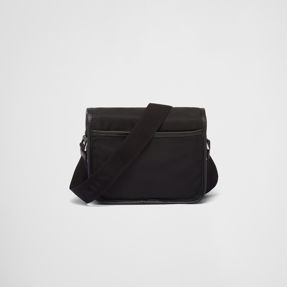 Re-Nylon and Saffiano leather shoulder bag
