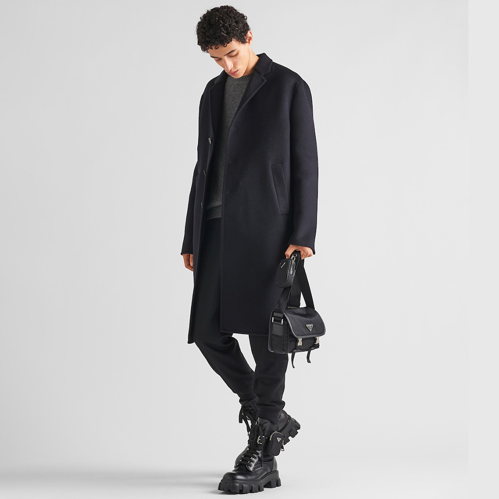 Re-Nylon and Saffiano leather shoulder bag