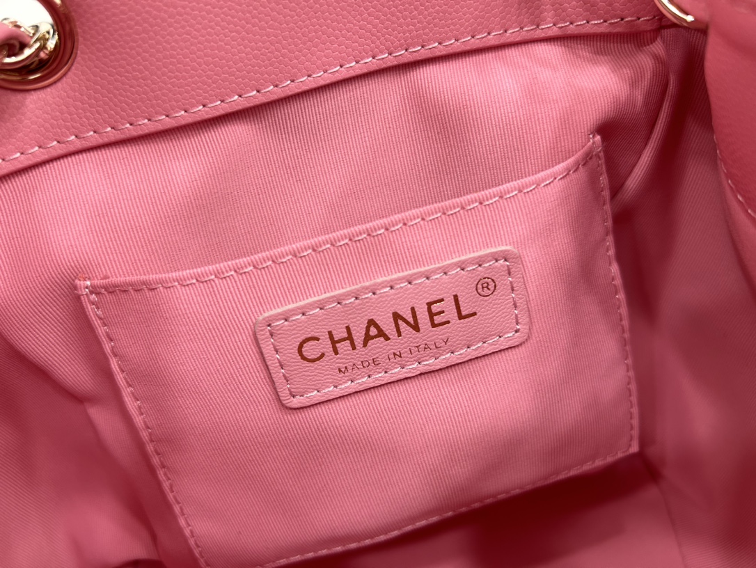 CHANEL Grained Shiny Calfskin & Gold-Tone Metal Rose Pink - AS4398