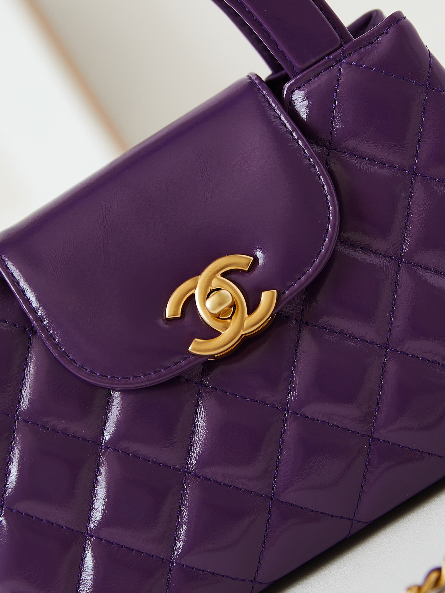 CHANEL Mini Shopping Bag kelly Purple- AS4416