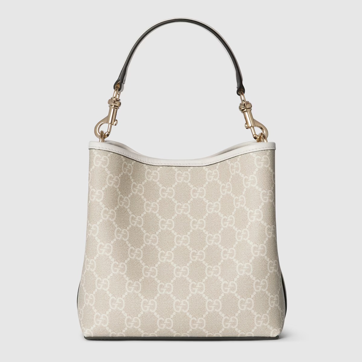 GG Emblem Small Bucket Bag White