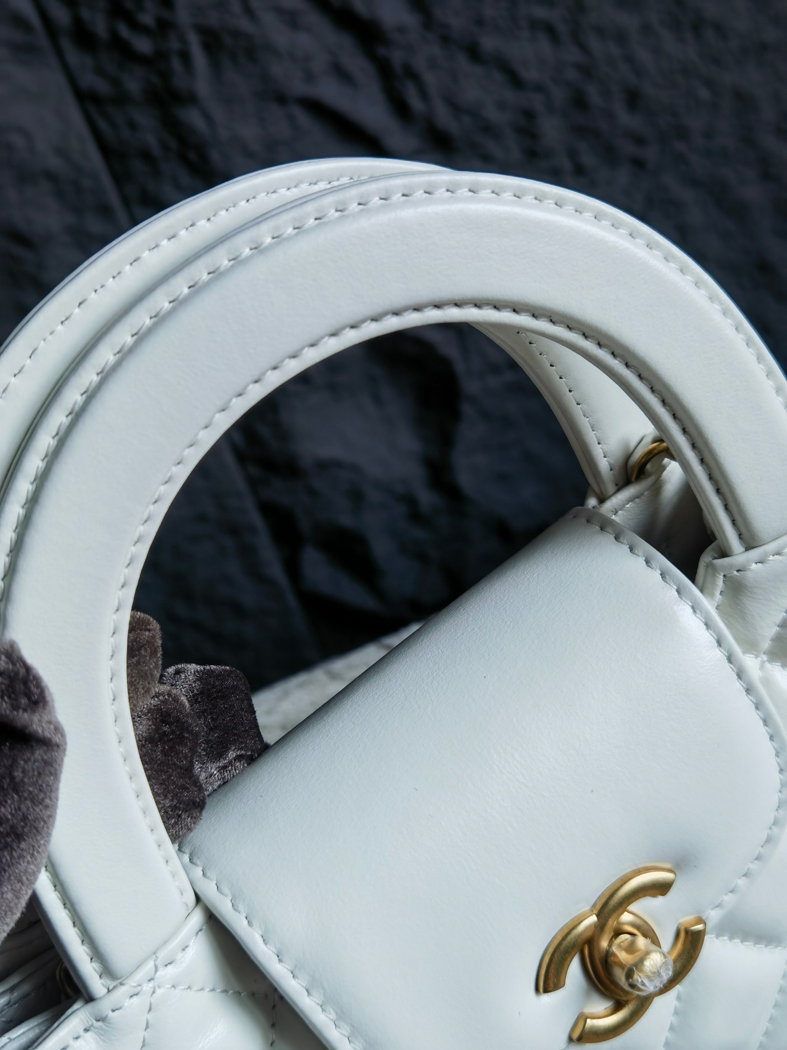 CHANEL Mini Shopping Bag kelly White - AS4416