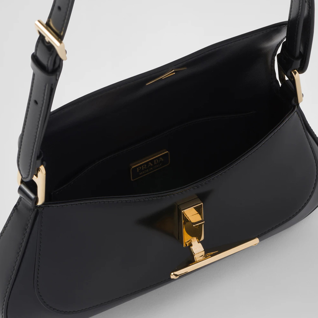 Brushed leather shoulder bag