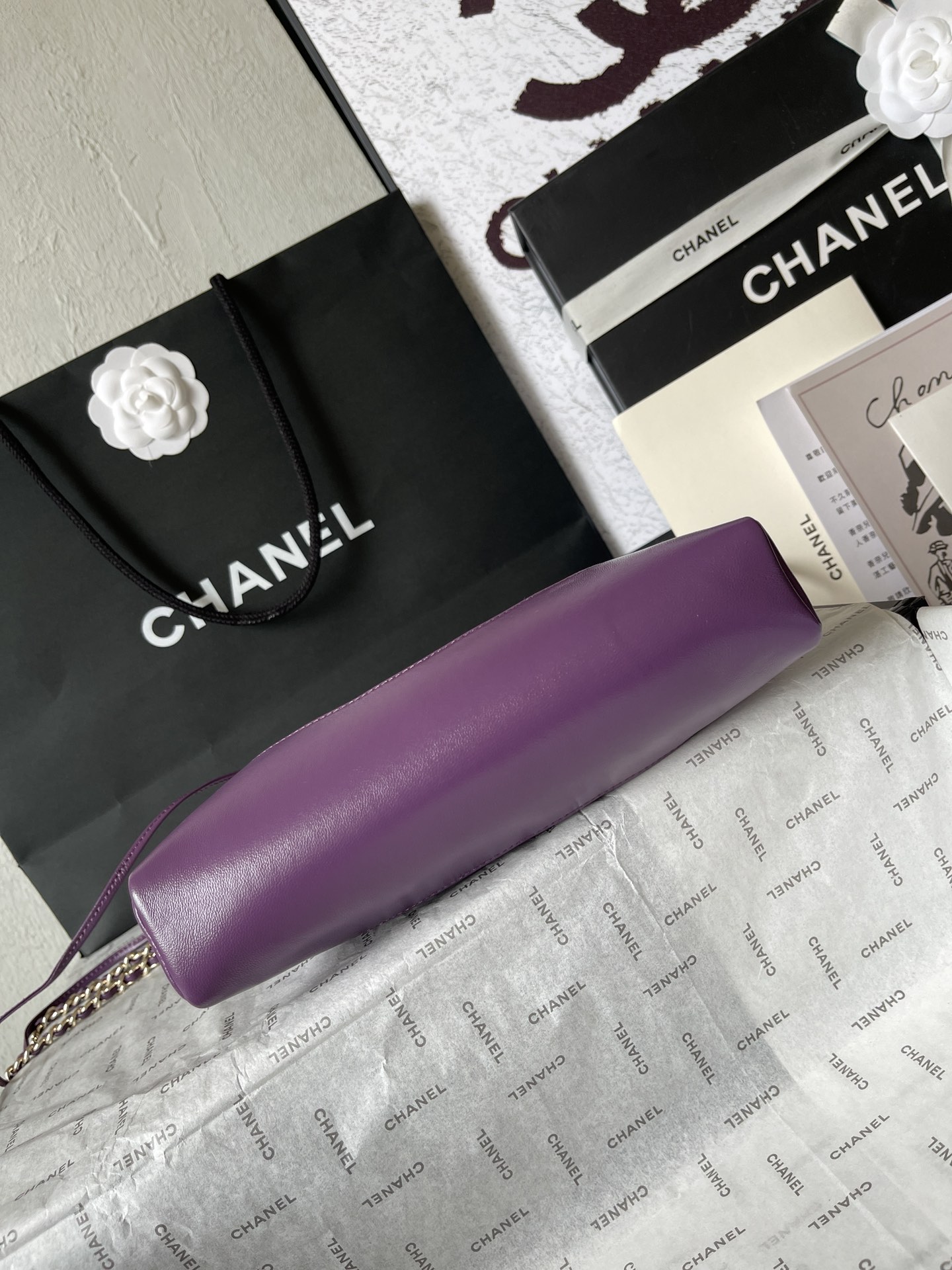 CHANEL 31 Mini Shopping Bag Lacquer Purple-AS4133