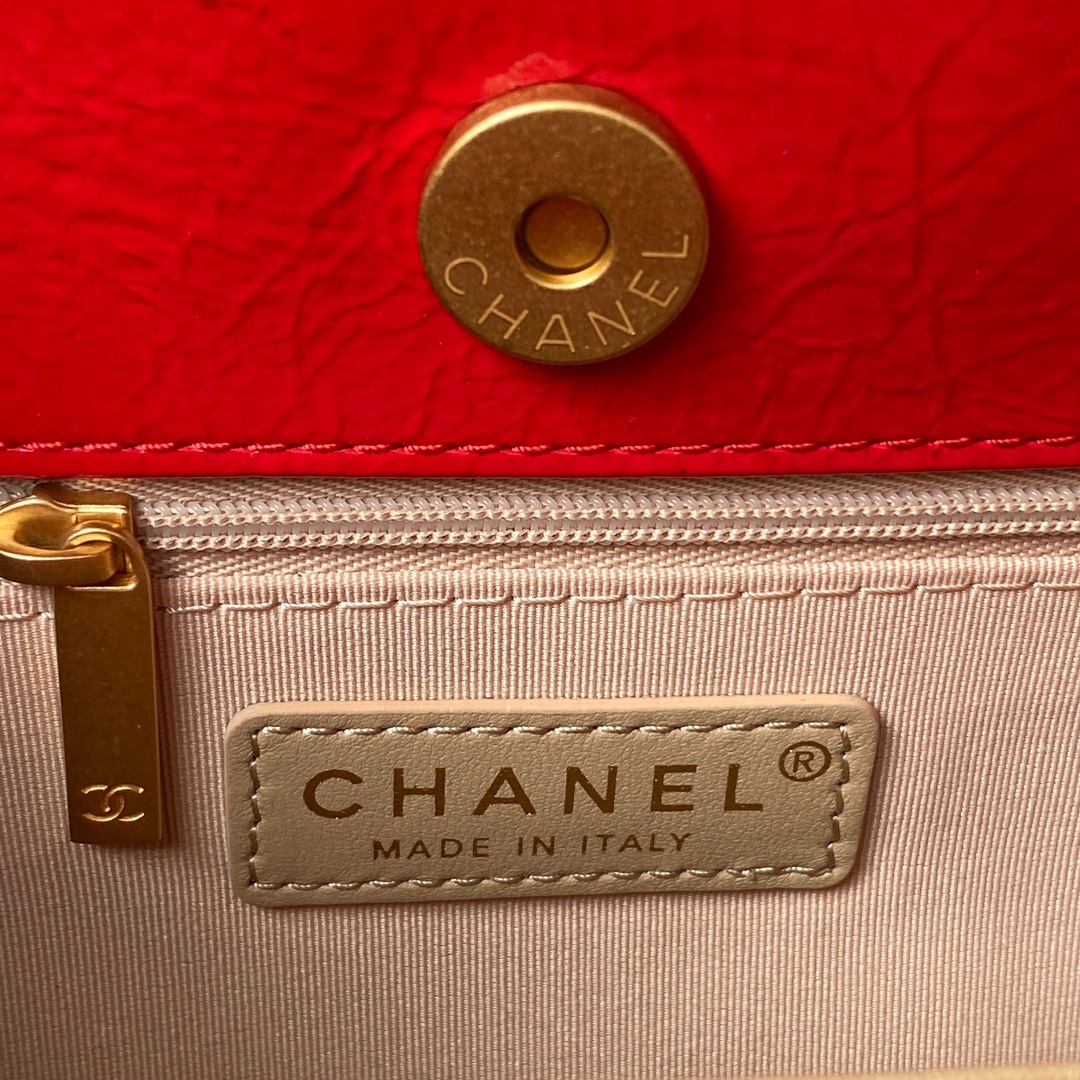 CHANEL Hobo Handbag Red-AS4322