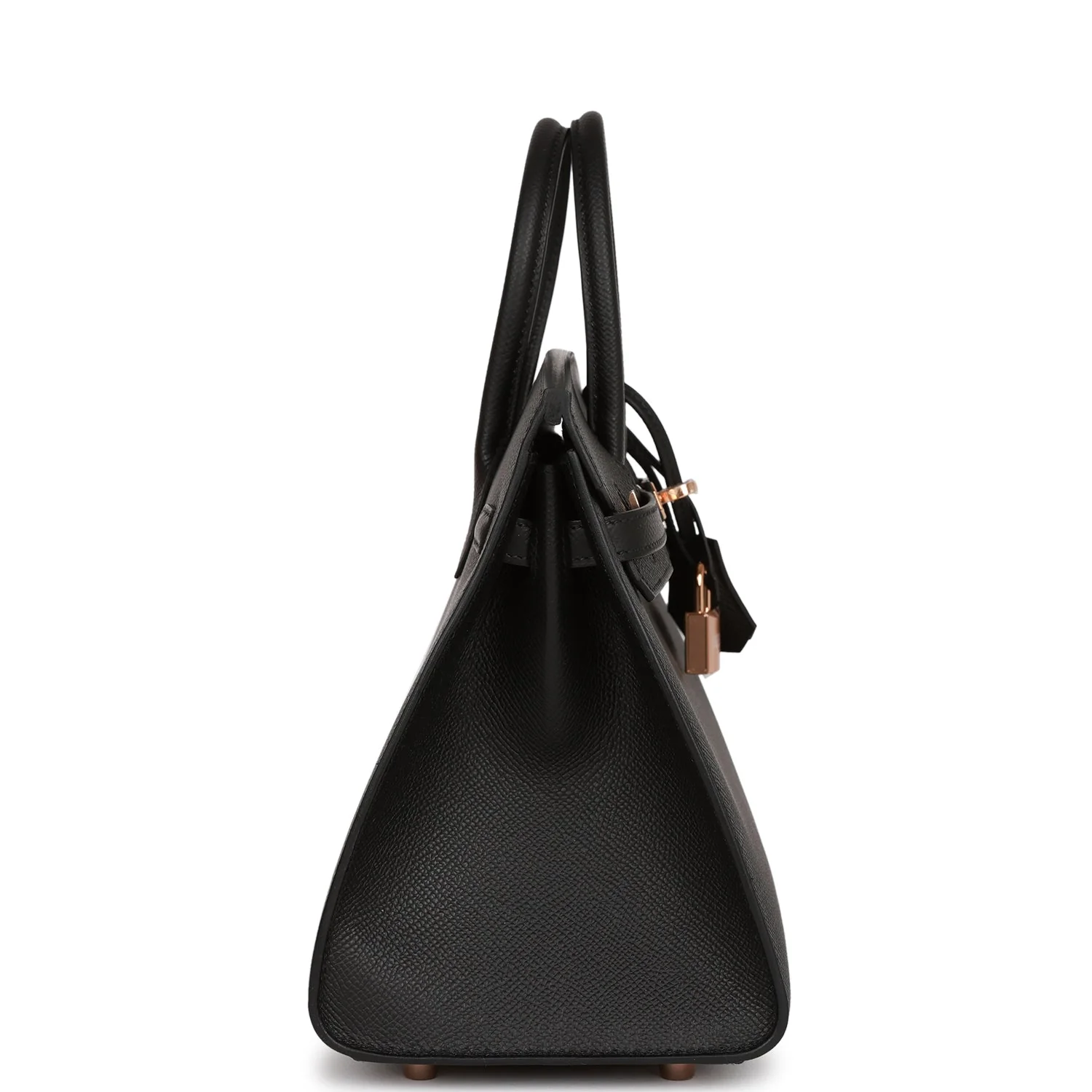 Birkin Sellier 25 Black Epsom Rose Gold Hardware