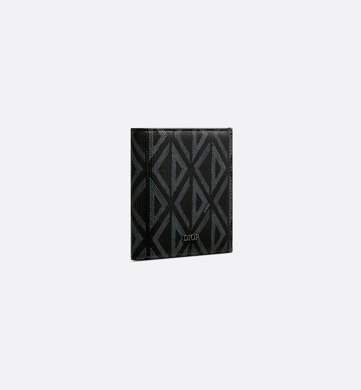 Vertical Bifold Wallet  Black CD Diamond Canvas