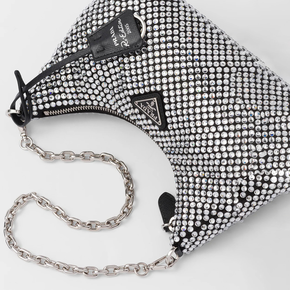 Re-Edition 2005 satin bag with crystals