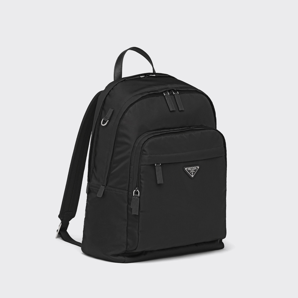 Re-Nylon and Saffiano leather backpack