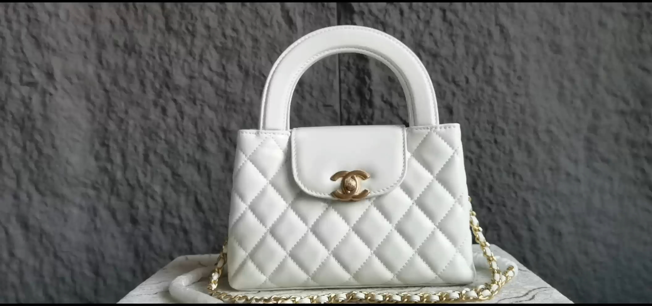 CHANEL Mini Shopping Bag kelly White - AS4416