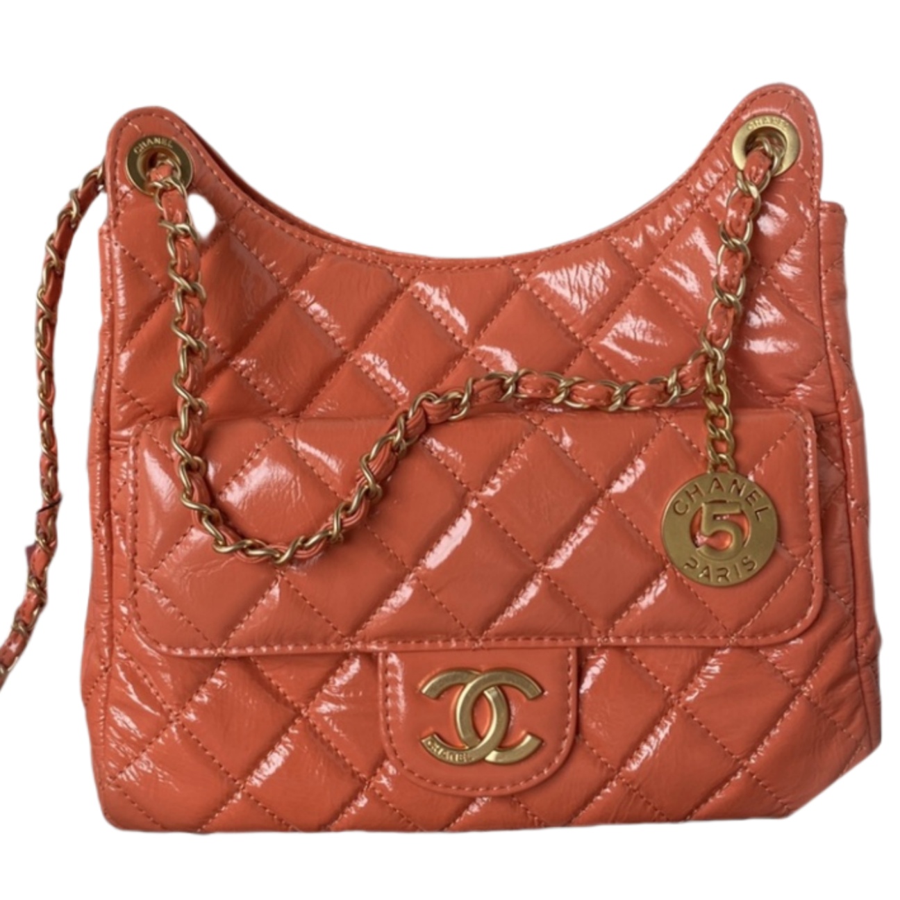 CHANEL Hobo Handbag Khaki-AS4322