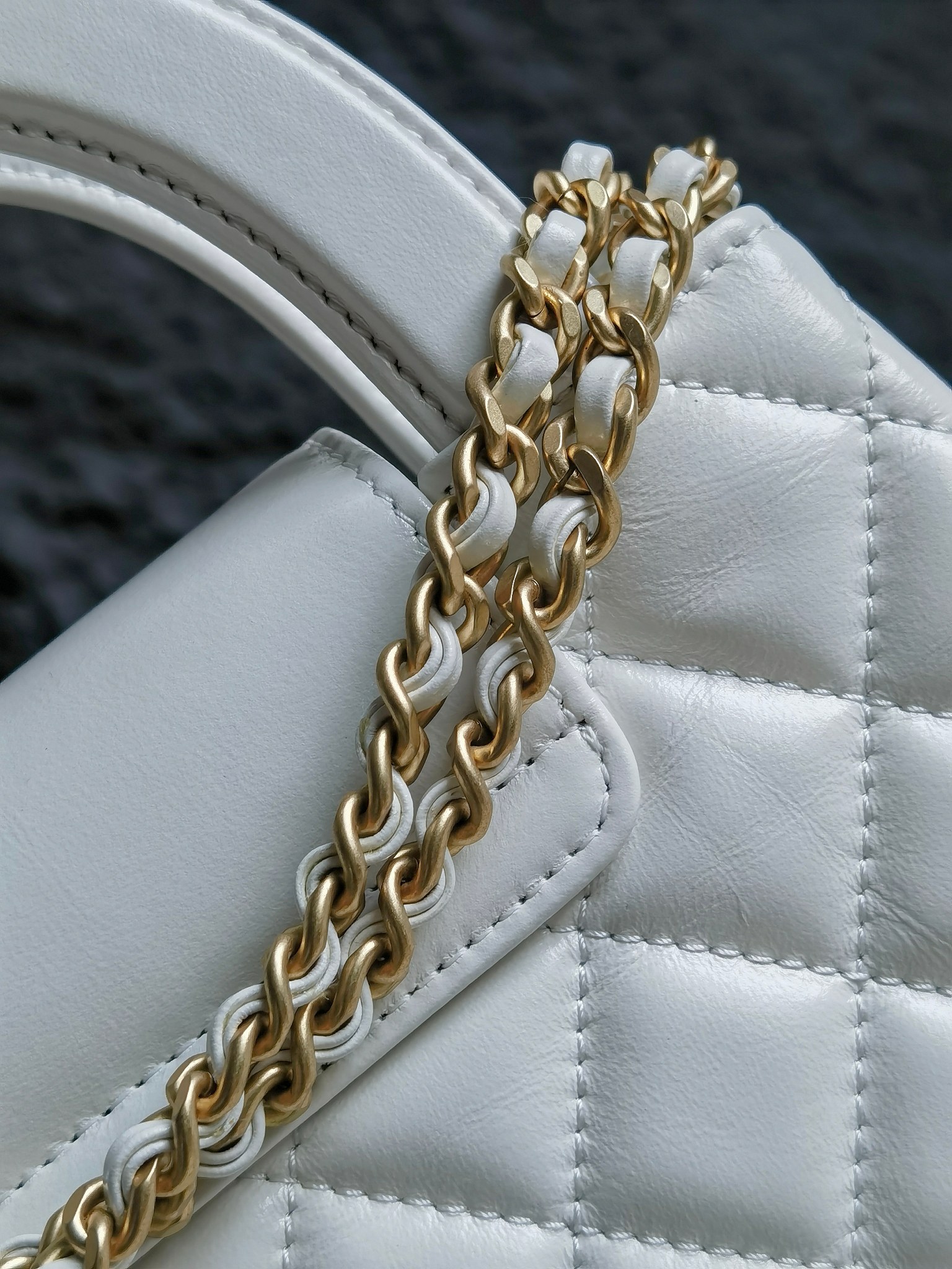 CHANEL Mini Shopping Bag kelly White - AS4416