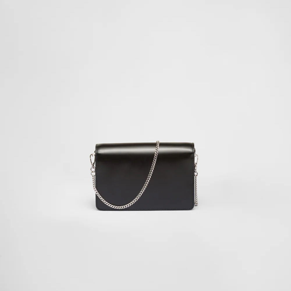 Brushed leather shoulder bag