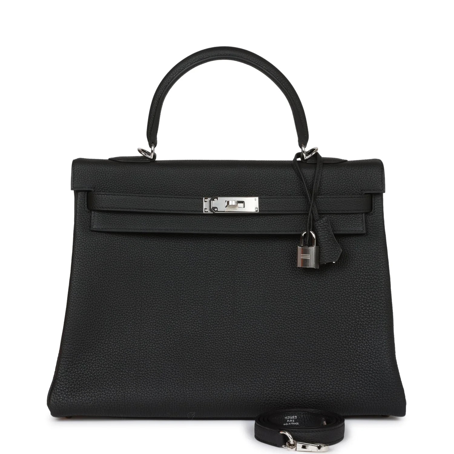 Kelly Retourne 35 Black Togo Palladium Hardware