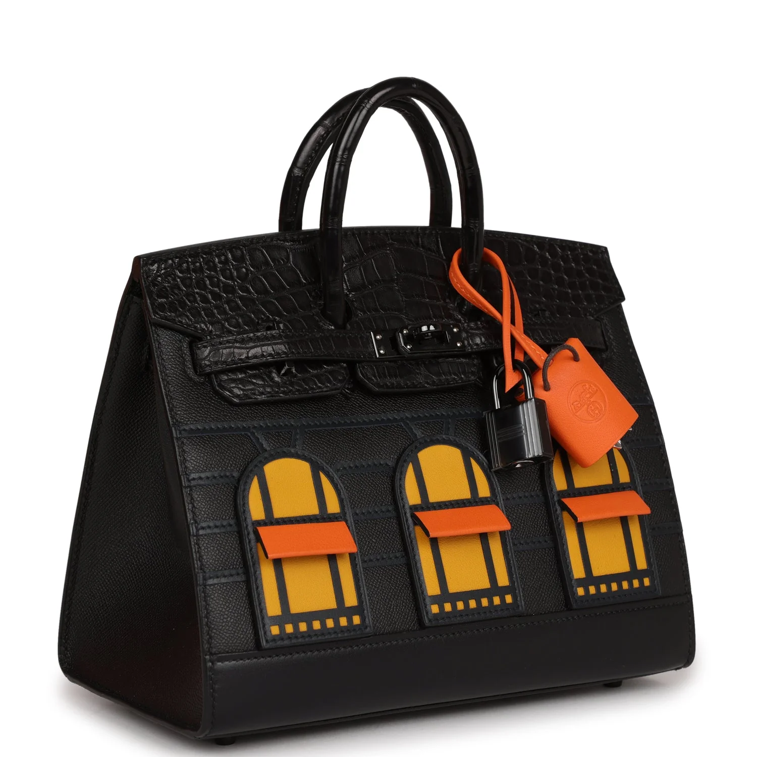 Sac Faubourg Birkin 20 So Black Matte Alligator Black Hardware