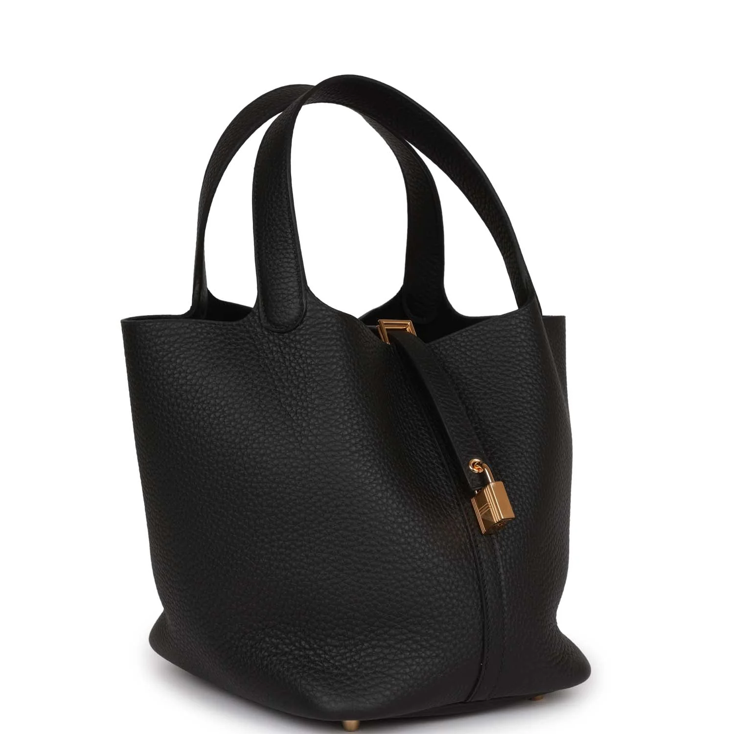 Picotin Lock 22 Black Clemence Gold Hardware