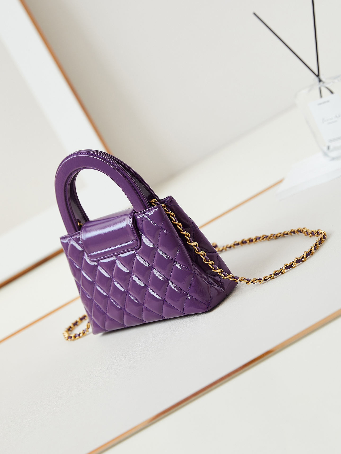 CHANEL Mini Shopping Bag kelly Purple- AS4416
