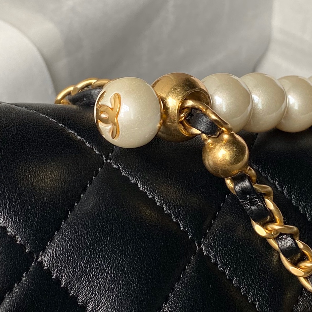 CHANEL Mini Flap Bag with Top Handle Black-AS5001