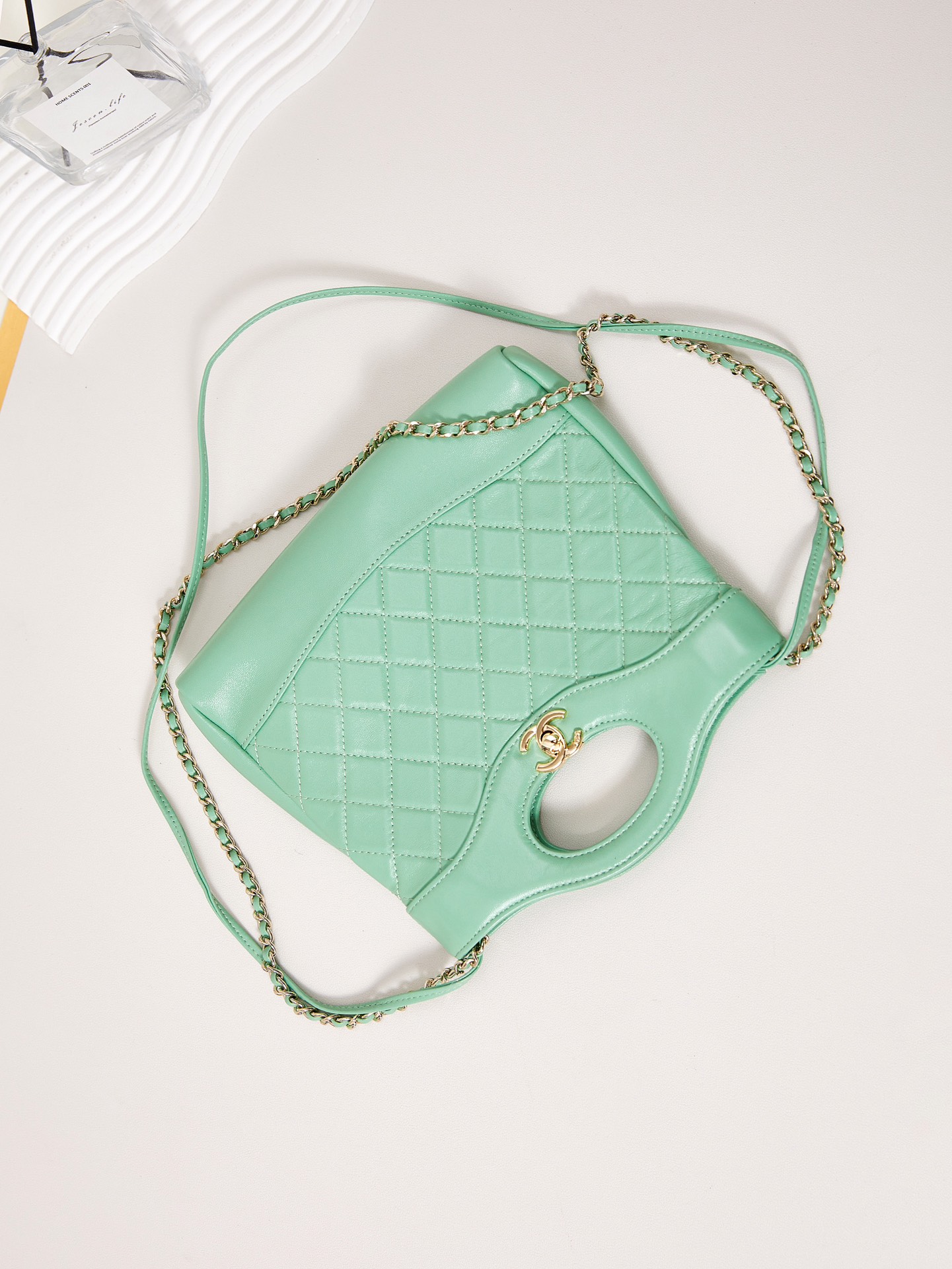 CHANEL 31 Mini Shopping Bag Green-AS4133