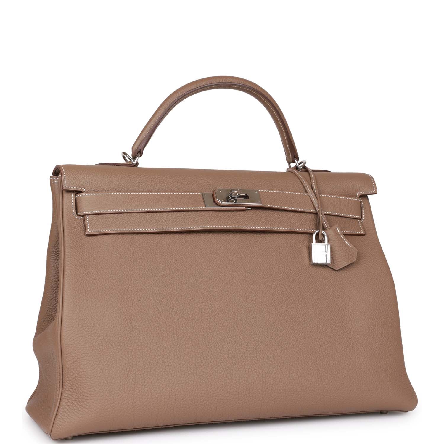 Kelly Retourne 40 Etoupe Togo Palladium Hardware