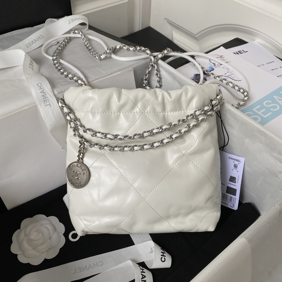 CHANEL 22 Mini Handbag White-AS3980