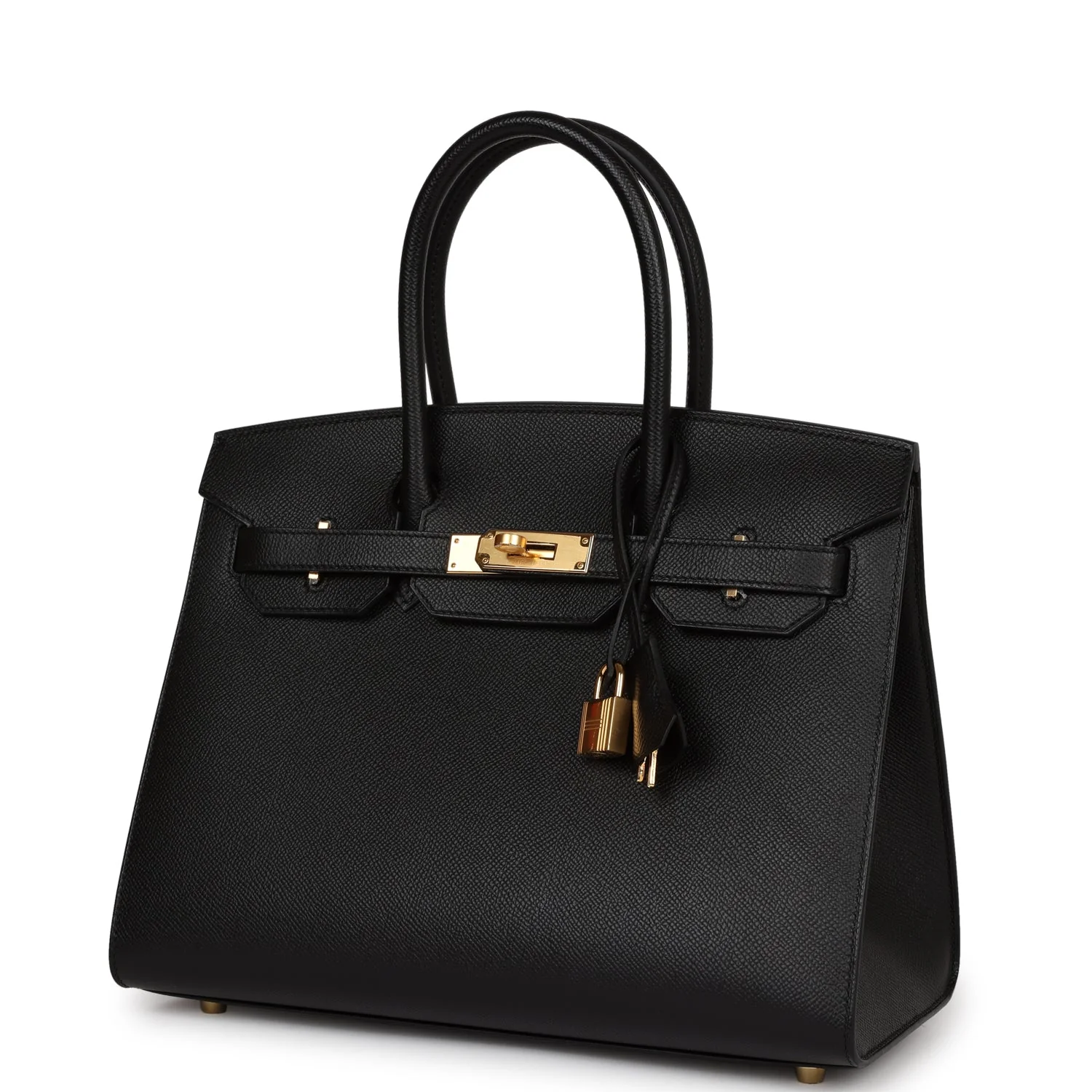 Birkin Sellier 30 Black Epsom Gold Hardware
