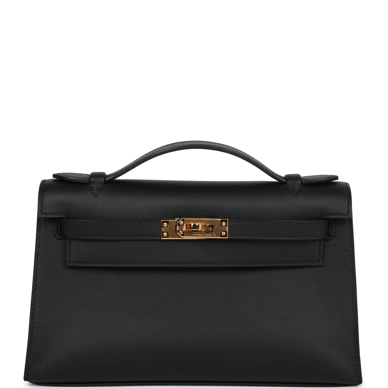 Kelly Pochette Black Swift Gold Hardware