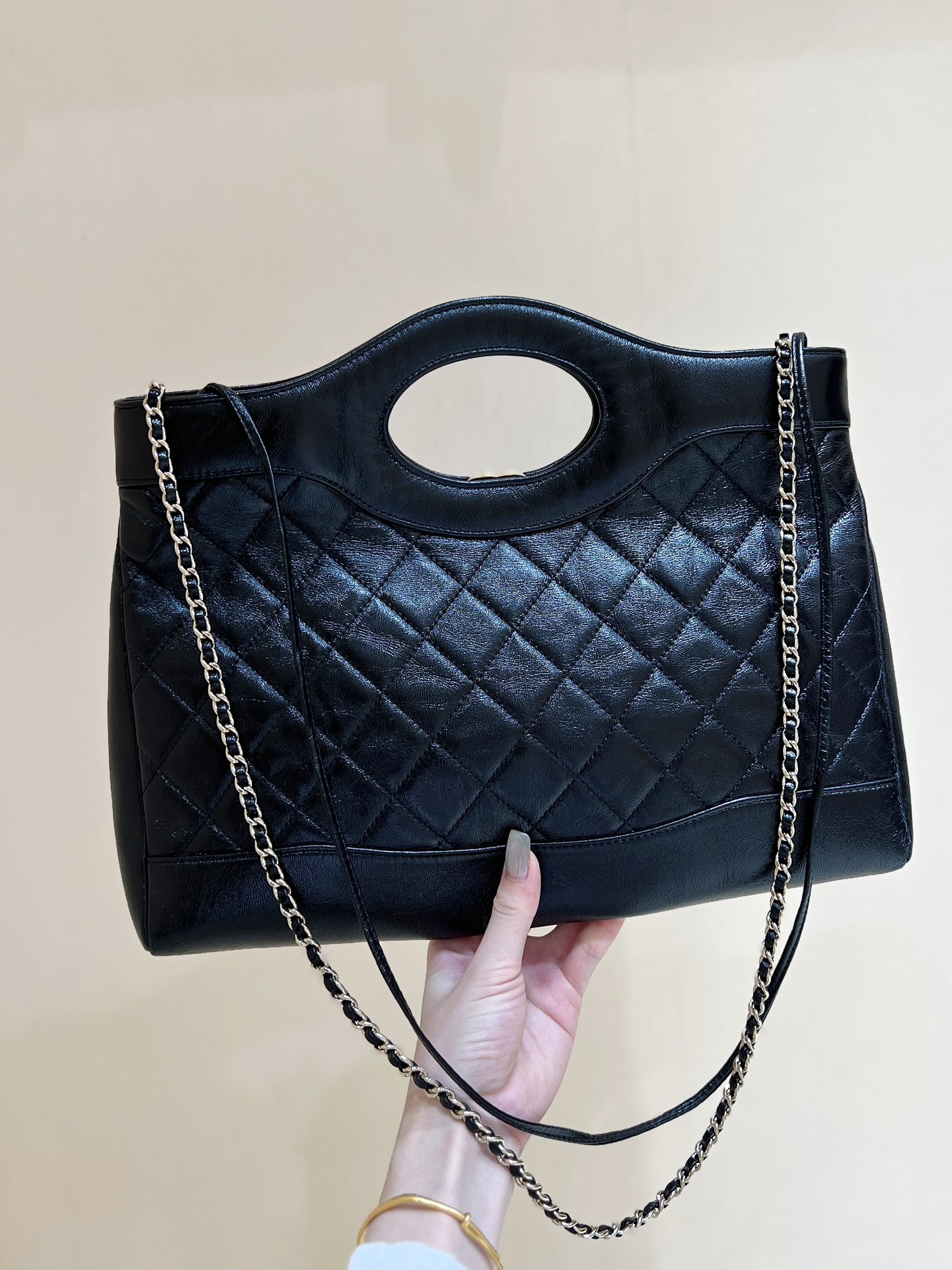 CHANEL Shopping Bag Black-AS4854