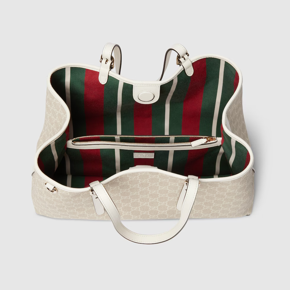 GG Emblem Large Tote Bag White