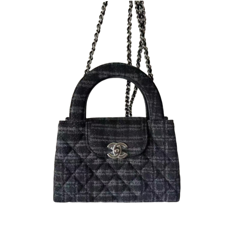 CHANEL Mini Shopping Bag kelly Black & Grey- AS4416