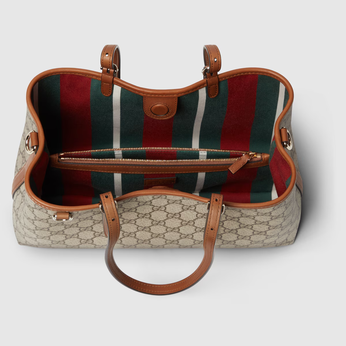 GG Emblem Medium Tote Bag Brown