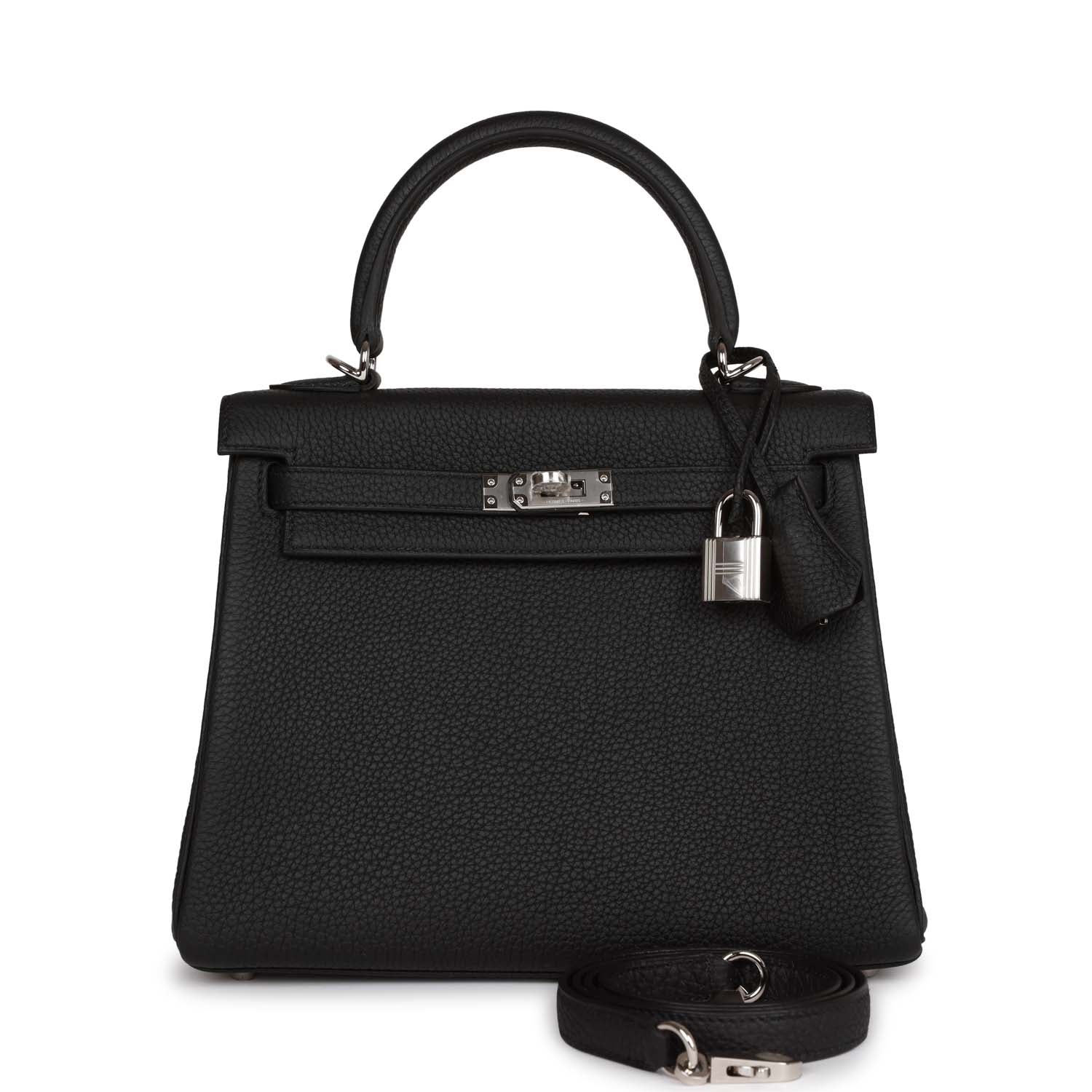 Kelly Retourne 25 Black Togo Palladium Hardware